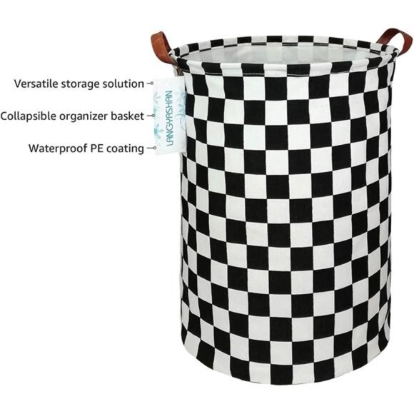 LANGYASHAN Laundry Basket Canvas Fabric Collapsible Organizer Basket - Picture 4 of 16